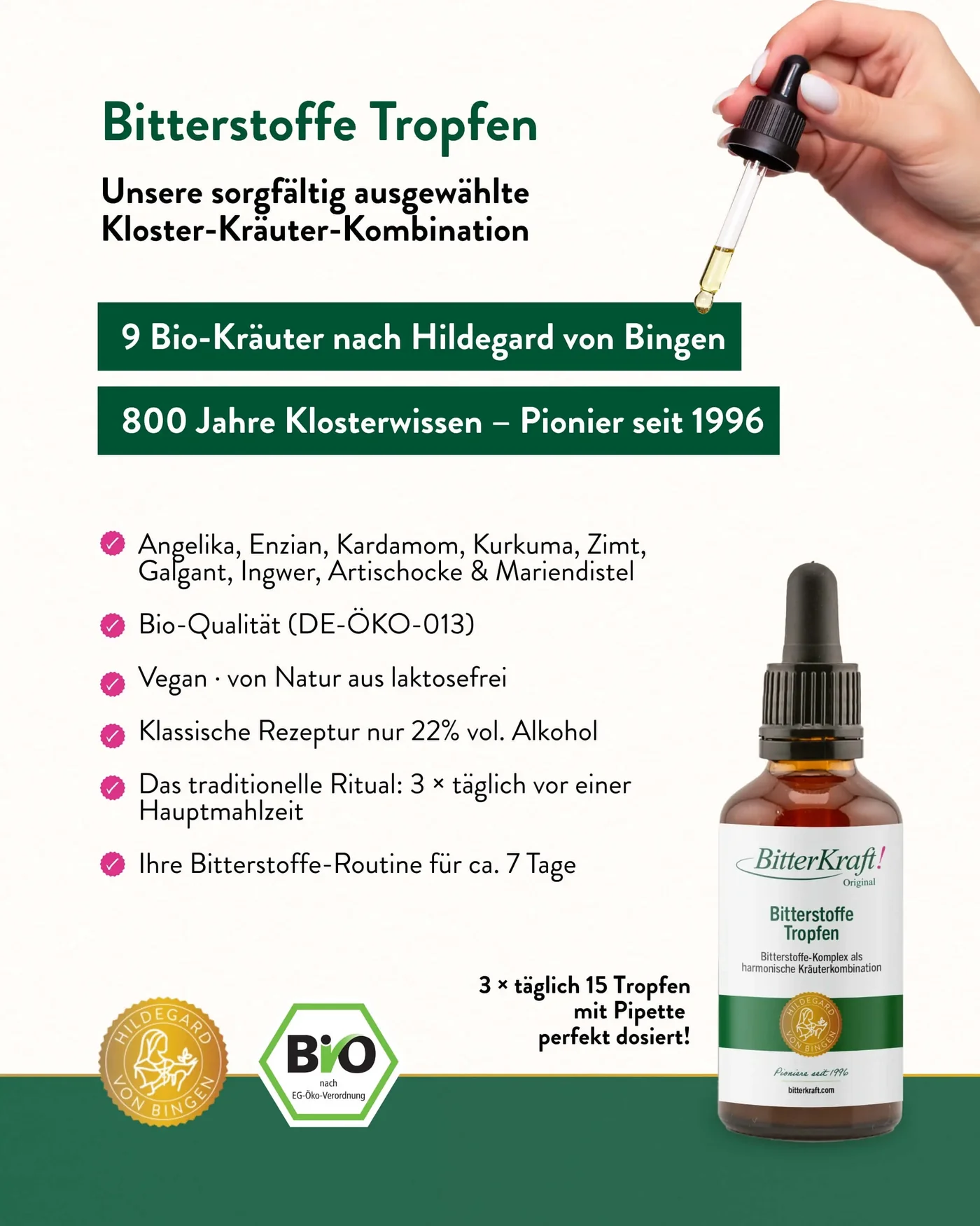 BitterKraft! Original Tropfen BIO 50ml mit Pipette