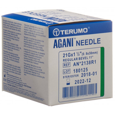 Terumo Agani Einmalkanüle 21G 0.8x38mm grün 100 Stück Terumo Agani Einmalkanüle 21G 0.8x38mm grün 100 Stück