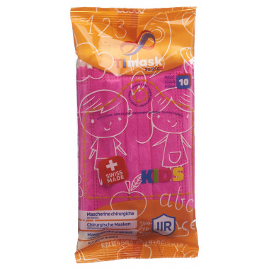 TImask Einweg-Medizinmaske Typ IIR KIDS fuchsia 10 Stück