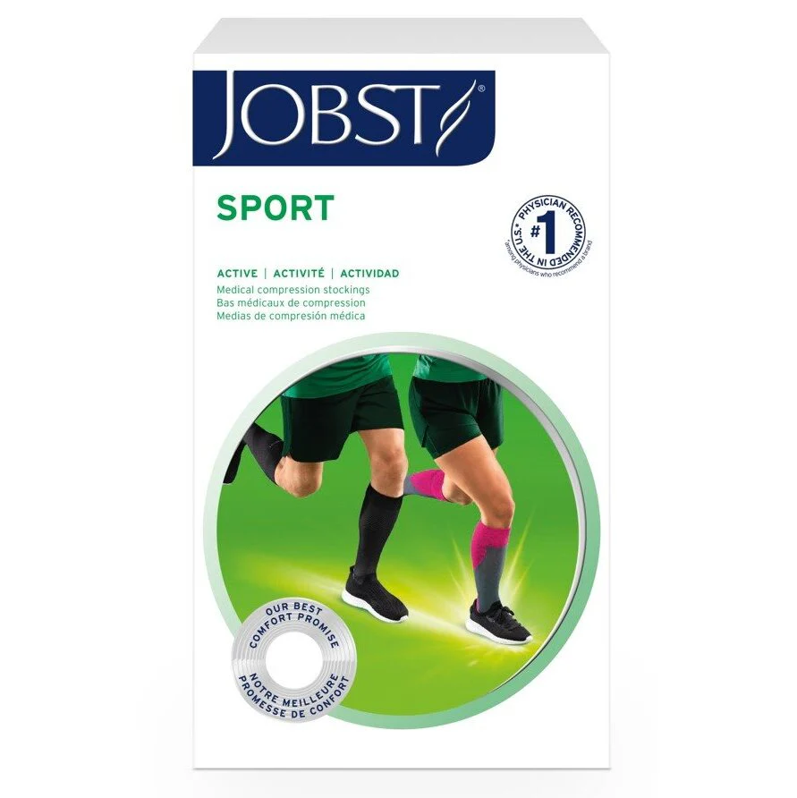 JOBST® Sport Kniestrümpfe 15–20 mmHg L rot/blau 1 Paar