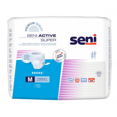 Seni Active Super Pants Einweghosen M atmungsaktiv Hüftumfang 80-110cm 6 Tropfen 8 x 10 Stück
