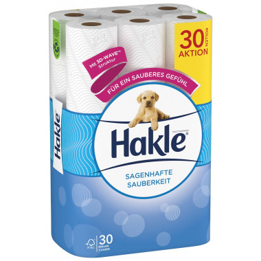 Hakle Toilettenpapier Sagenhafte Sauberkeit weiss 30 Stück