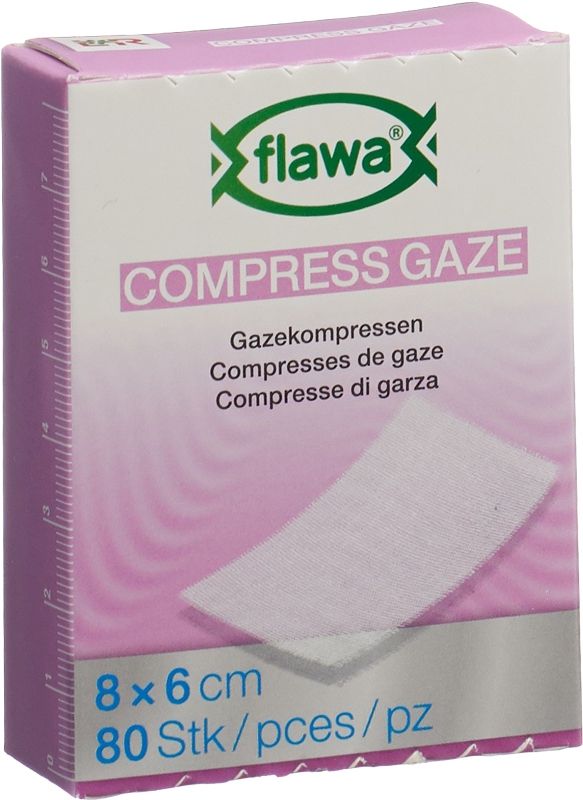 Flawa Gazekompressen geschnitten 6x8cm 80 Stück Flawa Gazekompressen geschnitten 6x8cm 80 Stück