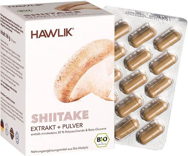 HAWLIK Shiitake Extrakt + Pulver Kapseln 120 Stück