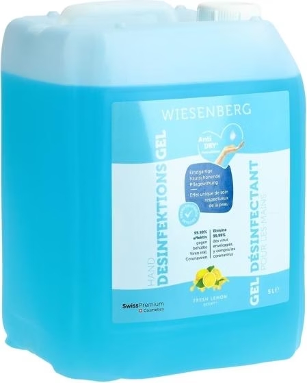 Wiesenberg Hand Desinf Gel Fresh Lemon 5 lt