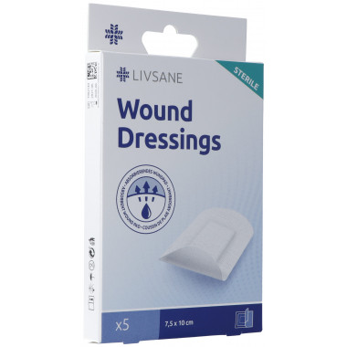 Livsane Sterile Wound Dressings 7.5x10cm 5 Stück Livsane Sterile Wound Dressings 7.5x10cm 5 Stück