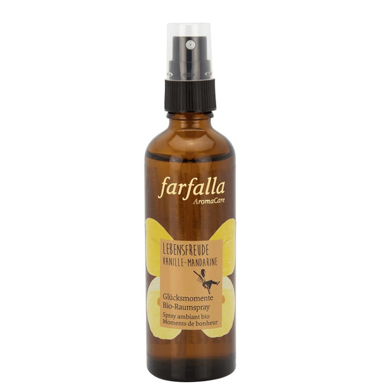 farfalla Bio-Raumspray Lebensfreude Vanille-Mandarine Glücksmomente 75ml farfalla Bio-Raumspray Lebensfreude Vanille-Mandarine Glücksmomente 75ml
