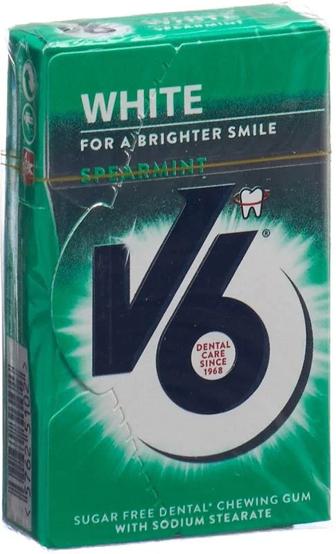 V6 White Kaugummi Spearmint Box