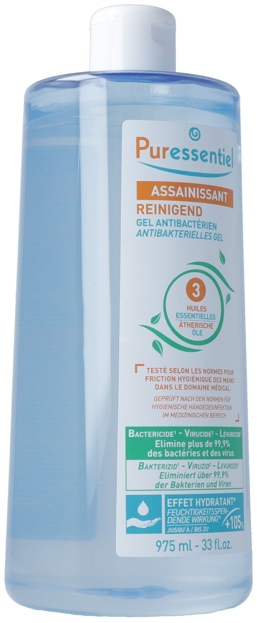 Puressentiel Gel reinigend antibakteriell mit 3 ätherischen Ölen 975ml Puressentiel Gel reinigend antibakteriell mit 3 ätherischen Ölen 975ml