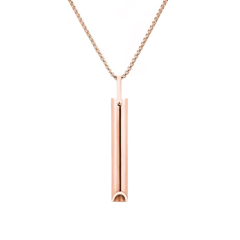 Mindflow RauchStopp Atemkette Pro Rose-Gold – Edelstahl-Atempfeife zur Raucherentwöhnung