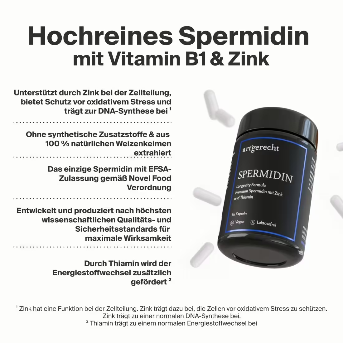 artgerecht Spermidin Longevity 60 Kapseln