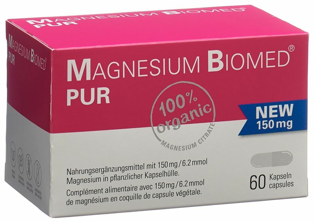 Magnesium BioMed® PUR Kapseln 150mg 60 Stück Magnesium BioMed® PUR Kapseln 150mg 60 Stück
