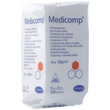 Medicomp 4 fach S30 5x5cm unsteril Btl 100 Stück