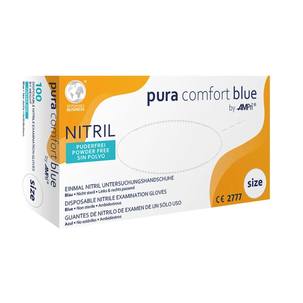 Ampri Nitril HS Pura Comf M blau Box 100 Stück