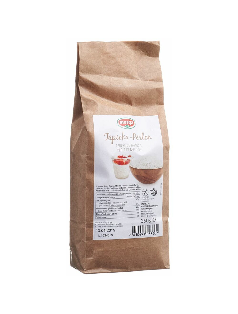 Morga Tapioka-Perlen glutenfrei 350g Morga Tapioka-Perlen glutenfrei 350g