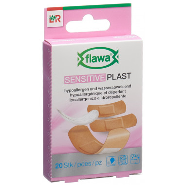 Flawa Sensitive Plast Pflasterstrips 3 Grössen 20 Stück Flawa Sensitive Plast Pflasterstrips 3 Grössen 20 Stück