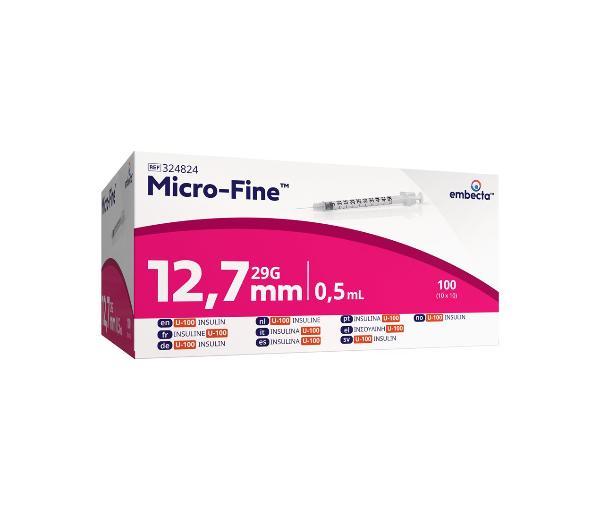 MICRO-FINE U100 Insulinspritze 0.5ml 12.7mm 100 Stück
