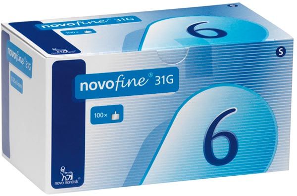 Novofine Injektionsnadeln 31G 6mm 100 Stück Novofine Injektionsnadeln 31G 6mm 100 Stück