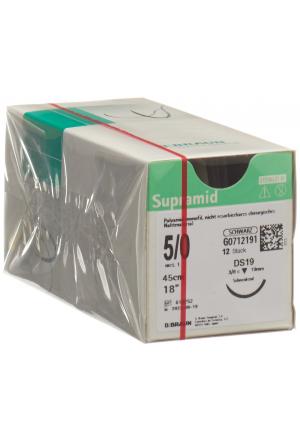 Supramid 45cm DS 19 5-0 schwarz 12 Stück