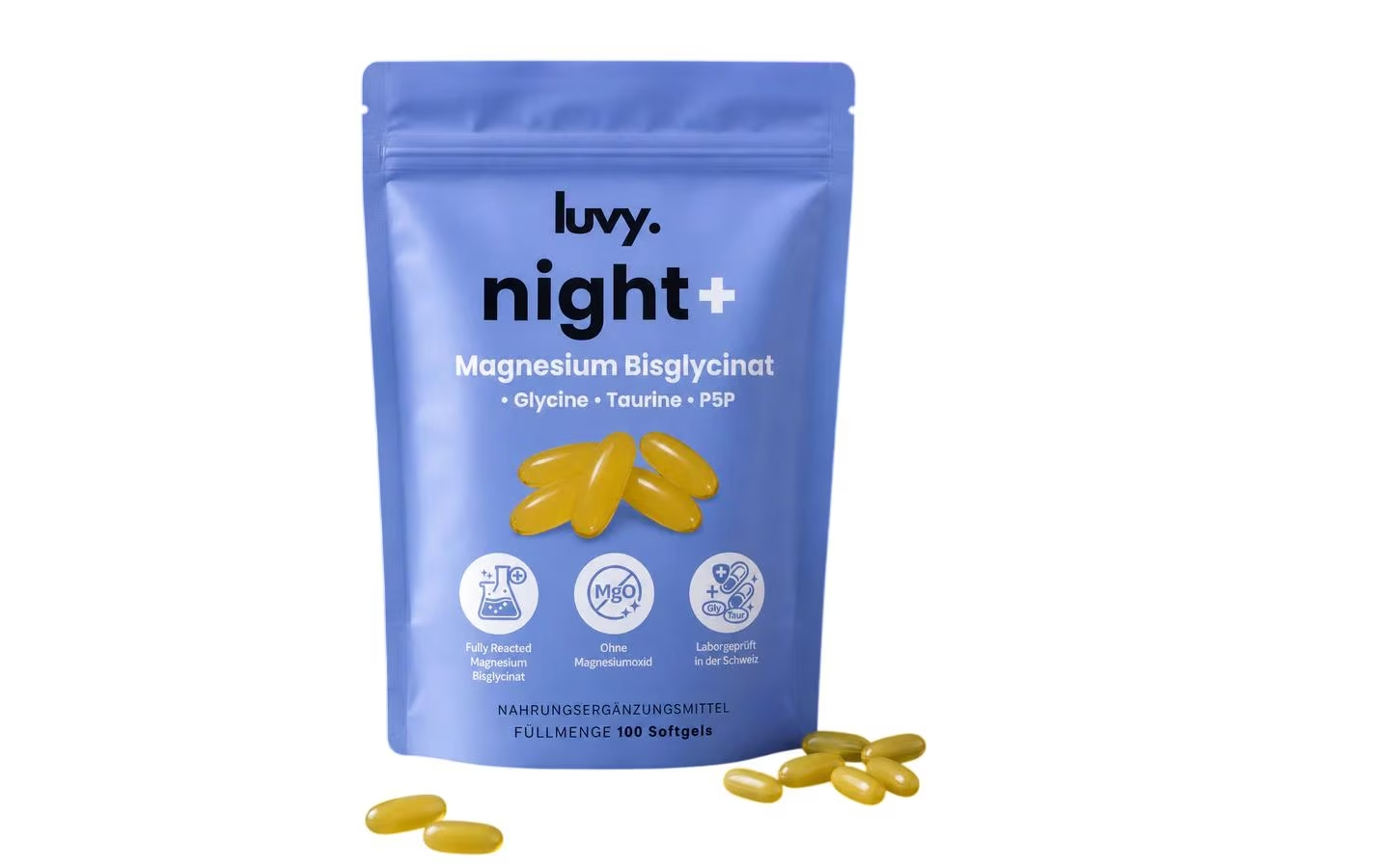 LUVY Night+ Magnesium Bisglycin Weichkaps 100 Stück