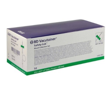 BD VACUTAINER Safety Lok Set 21G 18cm grün 50 Stück