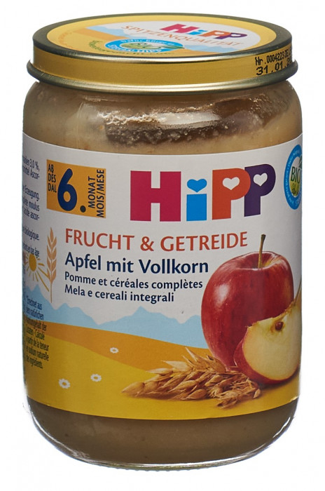 HIPP Bio Vielkorn-Apfel-Brei Glas 190g
