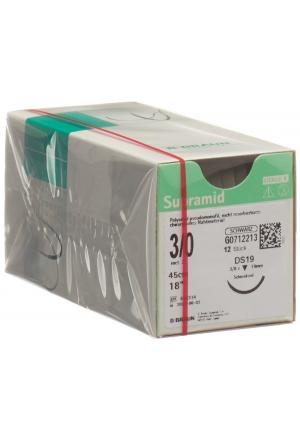 Supramid 45cm DS 19 3-0 schwarz 12 Stück