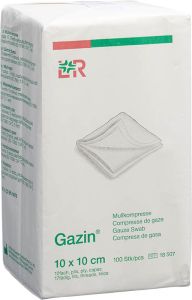 Gazin Mullkompressen 10x10cm 12-fach unsteril 100 Stück