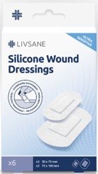 Livsane Silikon-Wundverbände ultra sensitive 6 Stück Livsane Silikon-Wundverbände ultra sensitive 6 Stück