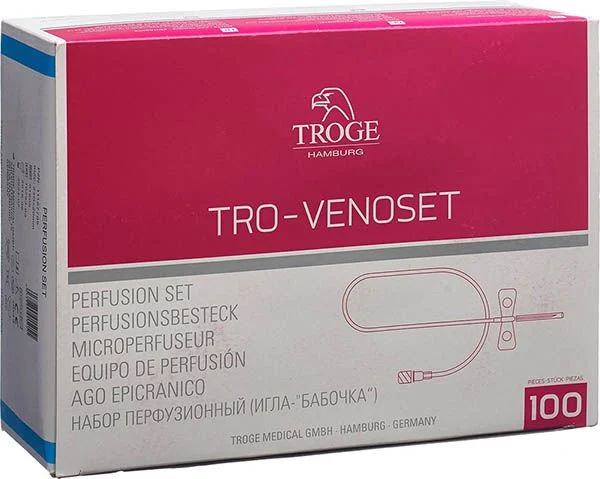 TROGE MEDICAL Perfusion Set Nadel 23G blau 100 Stück
