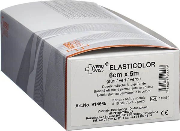 WERO SWISS Elasticolor El Bind 5mx6cm grün 10 Stück