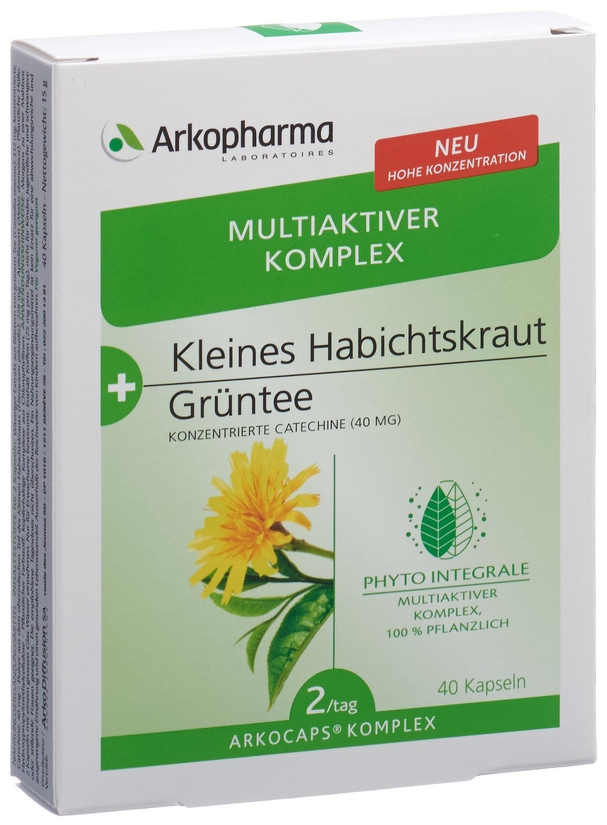 Arkocaps Komplex Kleines Habichtskraut + Grüntee Kaps 40 Stück Arkocaps Komplex Kleines Habichtskraut + Grüntee Kaps 40 Stück