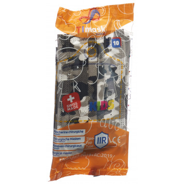 TImask Einweg-Medizinmaske Typ IIR KIDS Tarnfarbe 10 Stück