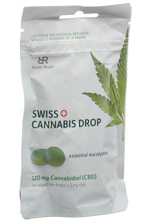 SWISS CANNABIS Drop 120 mg CBD Pastillen Eukalyptus sugarfree Btl 24 Stück