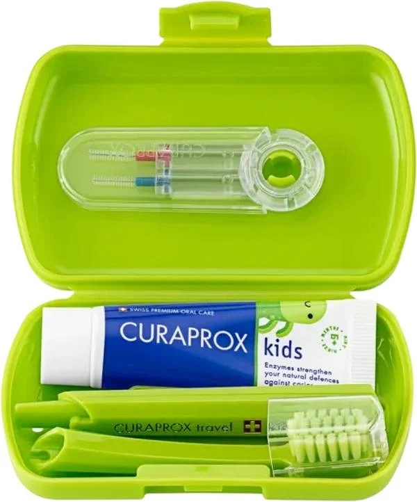 Curaprox kids Travel Set grün Box