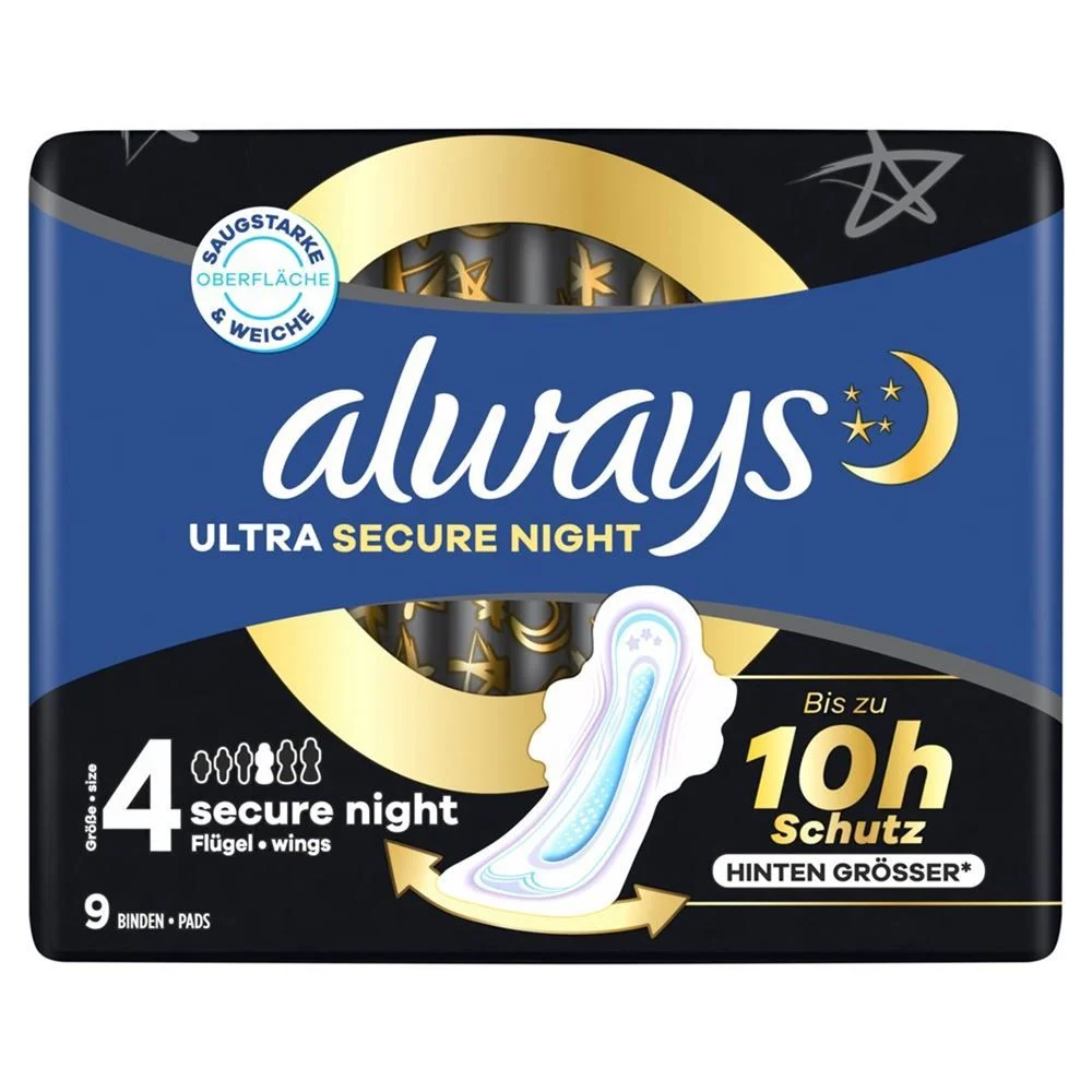 Always Ultra Binde Sec Night Flüg 9 Stück