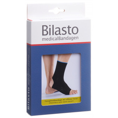 Bilasto Fussgelenkbandage L Ferse offen schwarz/blau Bilasto Fussgelenkbandage L Ferse offen schwarz/blau