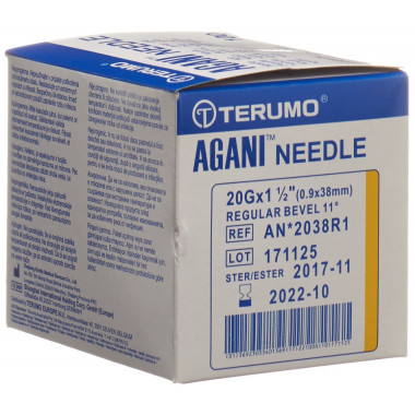 Terumo Agani Einmalkanüle 20G 0.9x38mm gelb 100 Stück Terumo Agani Einmalkanüle 20G 0.9x38mm gelb 100 Stück