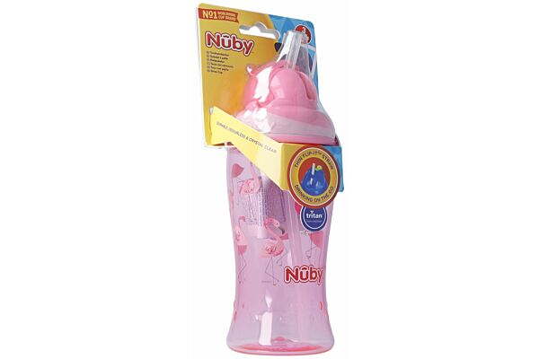 Nuby Flip-It Trinkhalmbecher aus TRITAN 360ml PINK