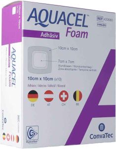 AQUACEL Foam adhäsiv 10x10cm 10 Stück