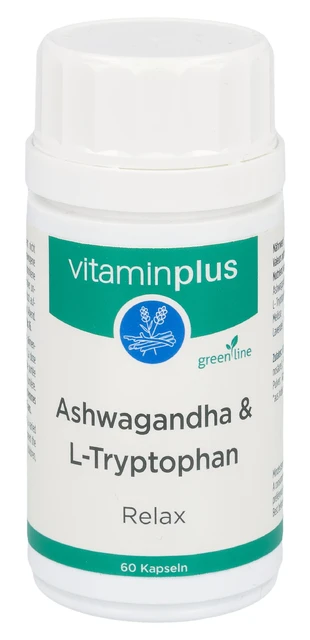 vitaminplus Ashwagandha L-Tryptophan Kapseln Dose 60