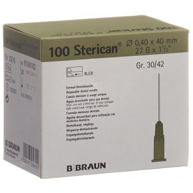 Sterican Nadel Dent 27G 0.4x40mm grau 100 Stück Sterican Nadel Dent 27G 0.4x40mm grau 100 Stück