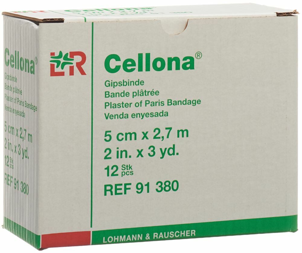 CELLONA Gipsbinden 2.75mx5cm feincremig 12 Stück