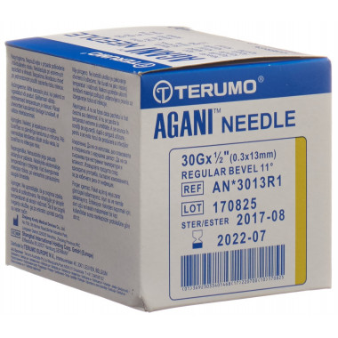 Terumo Agani Einmalkanüle 30G 0.3x13mm gelb 100 Stück Terumo Agani Einmalkanüle 30G 0.3x13mm gelb 100 Stück