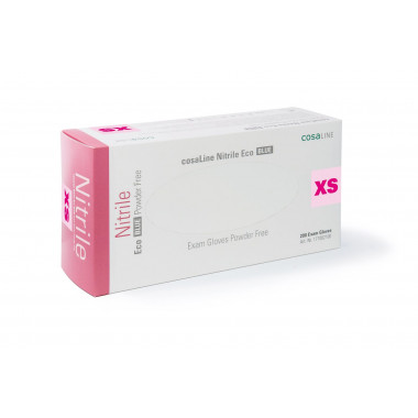cosaLine Untersuchungshandschuhe XS Nitril Eco weiss puderfrei 200 Stück