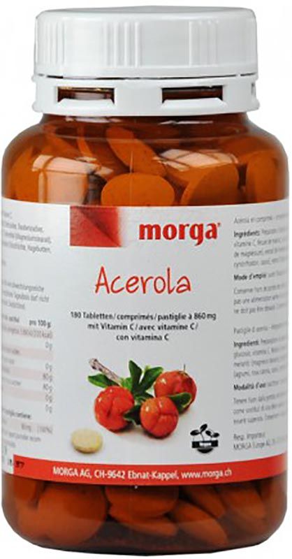 Morga Acerola Tabletten 80 mg Vitamin C 180 Stück Morga Acerola Tabletten 80 mg Vitamin C 180 Stück