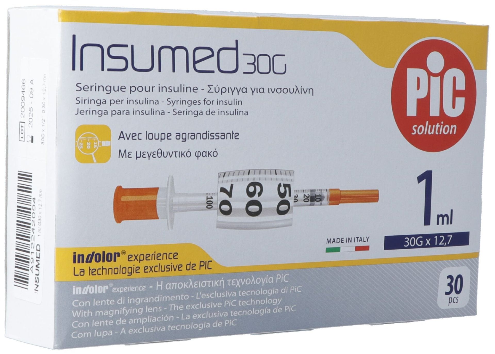 PIC INSUMED Insulinspritze 1ml Luer Nadel - Präzise & Komfortable ...